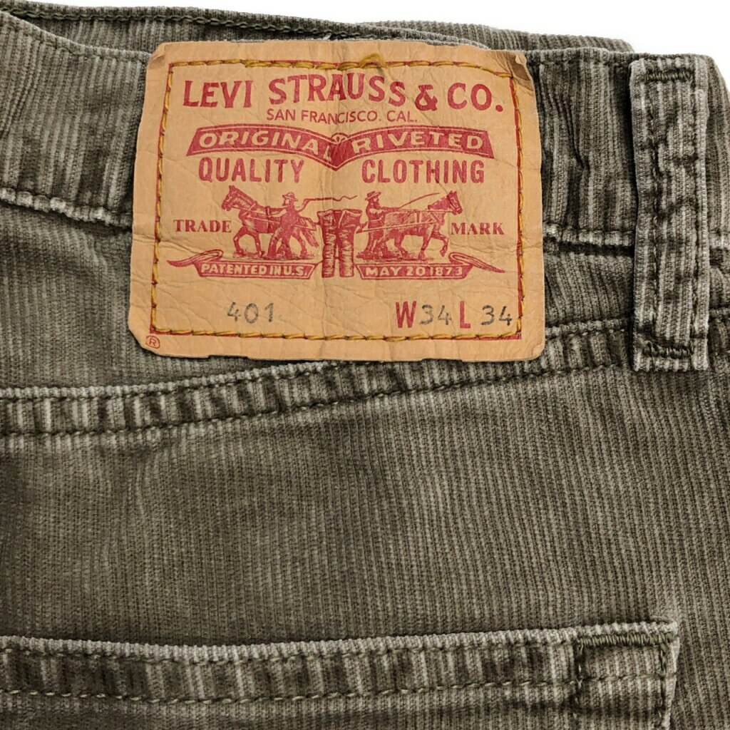 Levi's リーバイス 401 コーデュロイパンツ ブラウン(メンズ W34 L34)中古 古着 U4903