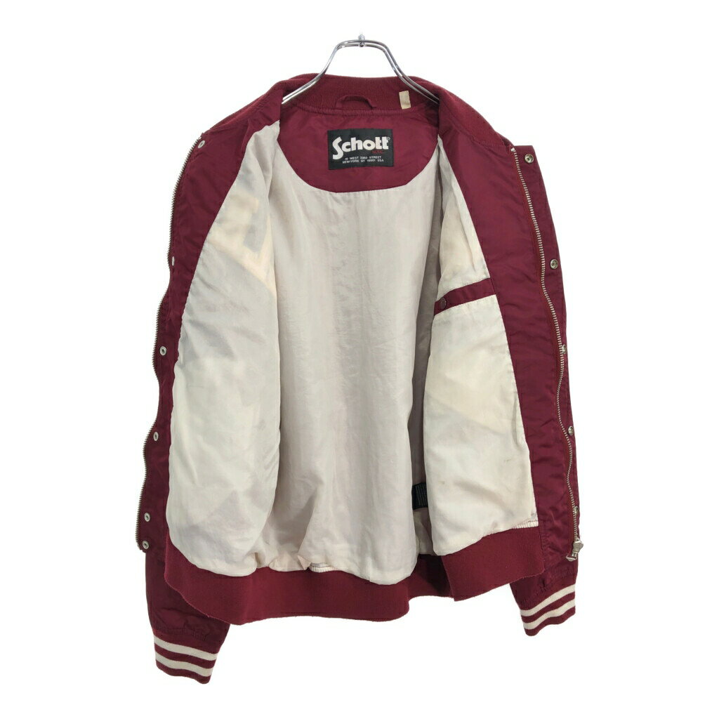 Schott ショット スタジアムジャケット ワインレッド(メンズ L)中古 古着 U5059