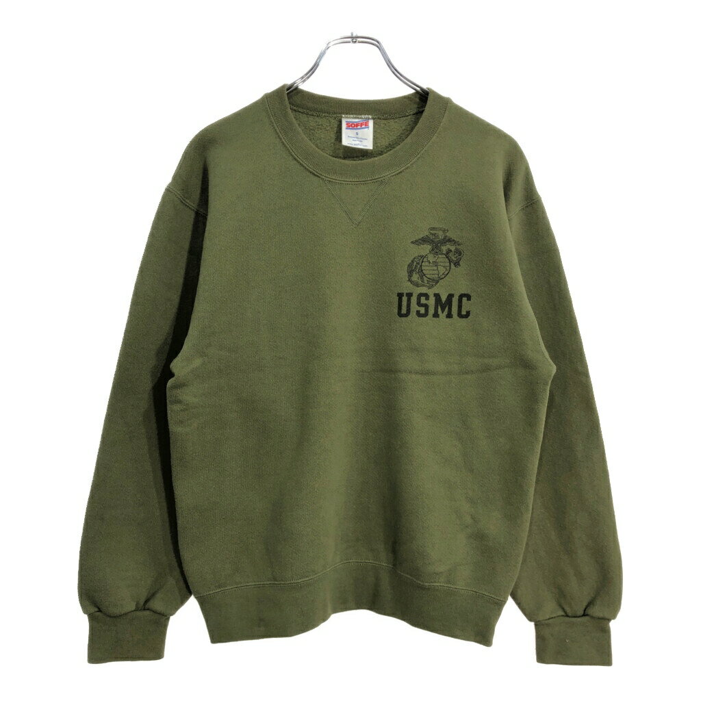 USA製 SOFFE ソフィー USMC スウェット ミリタリー オリーブ(メンズ S)中古 古着 U5654
