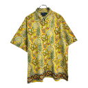 90年代 RALPH LAUREN ラルフローレン ボタンダウン BOB CAMP 半袖シャツ 大きいサイズ ペイズリー(メンズ 3XL相当)中古 古着 U5741