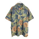 90年代 Polo by Ralph Lauren ポロ ラルフローレン VINTAGE CAMP オープンカラー 半袖シャツ 花柄 マルチカラー(メンズ M)中古 古着 U5744