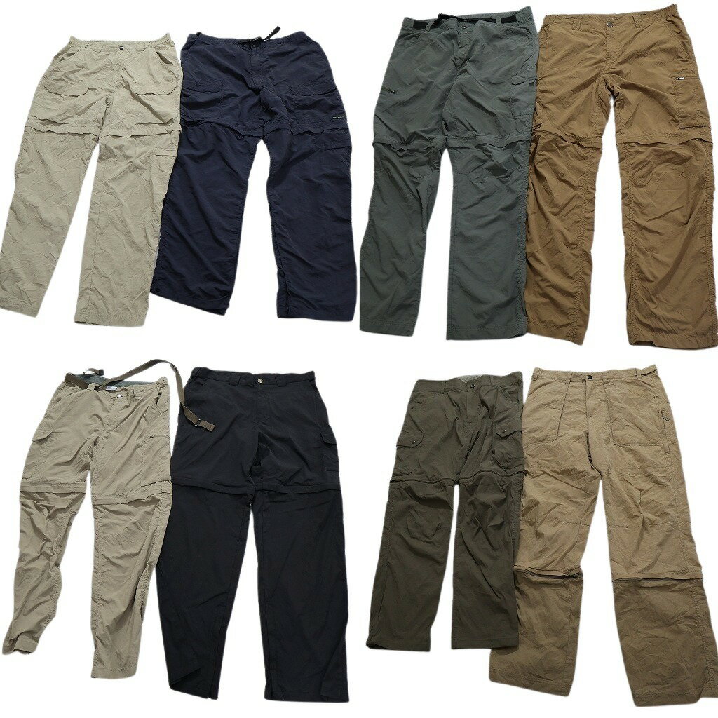 古着卸 まとめ売り デタッチャブルパンツ 8枚セット (メンズ 36 /38 /XL /2XL ) カーゴ ベージュ カーキ ブラック 中古 古着 NA8560