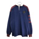 90年代 USA製 Polo by Ralph Lauren ポロ ラルフローレン ラガーシャツ ネイビー(メンズ L)中古 古着 U6059