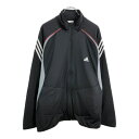 00年代 adidas アディダス トラックジャケット スポーツ ブラック(メンズ XL)中古 古着 U6140