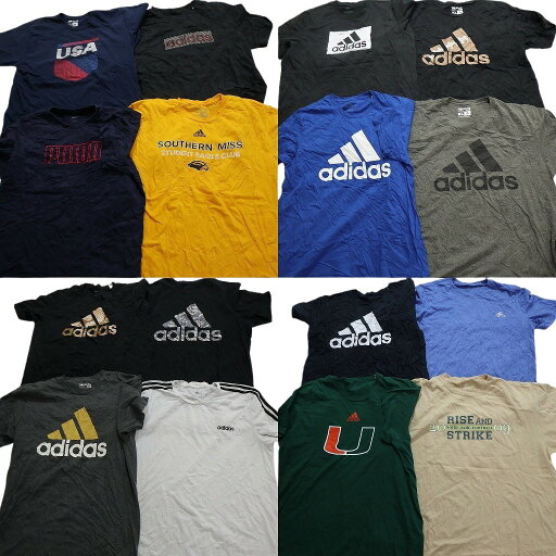 古着卸 まとめ売り スポーツブランドMIX 半袖Tシャツ 16枚セット (メンズ L /XL ) アディダス チームロゴ 中古 古着 NA9187 古着卸 まとめ売り スポーツブランドMIX 半袖Tシャツ 16枚セット (メンズ L /XL ) アディダス チームロゴ 中古 古着 NA9187