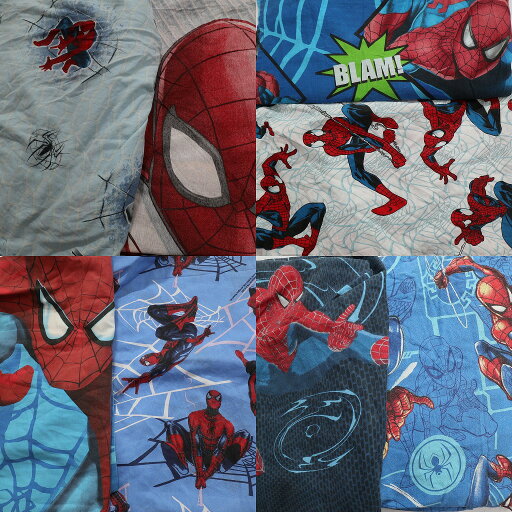 古着卸 雑貨 ベッドシーツ 布 リメイク 生地 スパイダーマン 8枚セット (ユニセックス ) アメコミ キャラクター 映画 中古 古着 NA9303 古着卸 雑貨 ベッドシーツ 布 リメイク 生地 スパイダーマン 8枚セット (ユニセックス ) アメコミ キャラクター 映画 中古 古着 NA9303