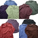 古着卸 まとめ売り サテン 長袖シャツ 10枚セット (メンズ XL /2XL ) ブラック 茶色 赤 緑 紫 中古 古着 NA9435
