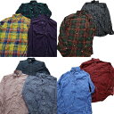 古着卸 まとめ売り ラルフローレン 長袖シャツ 10枚セット (メンズ XS /S ) マルチカラー マドラス チェック ストライプ 中古 古着 NA9492