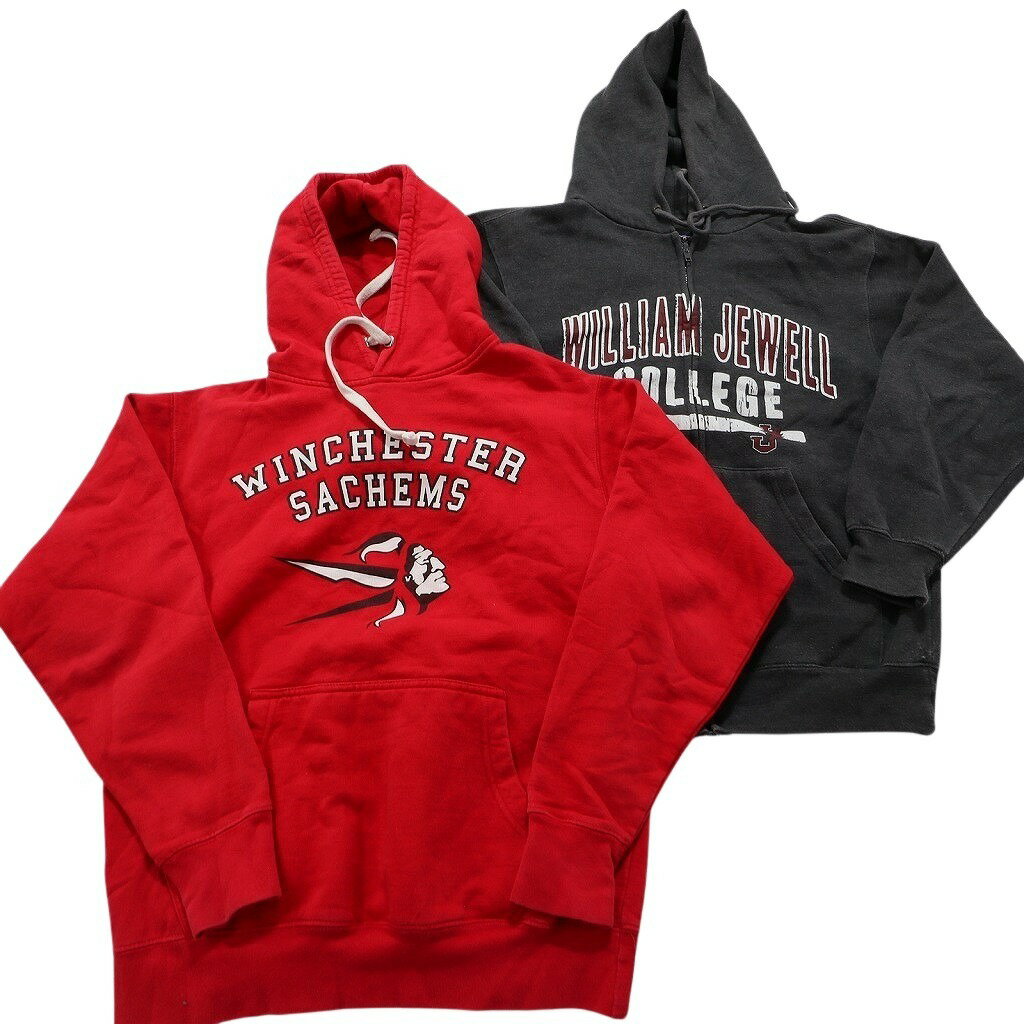 古着卸 まとめ売り カレッジ風 パーカー スウェット 7枚セット (メンズ S ) チームロゴ ラグランスリーブ フーディー 中古 古着 NA9619