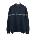 BURBERRY バーバリー ハーフジップ コットン ニット セーター ネイビー(メンズ 7)中古 古着 U6426