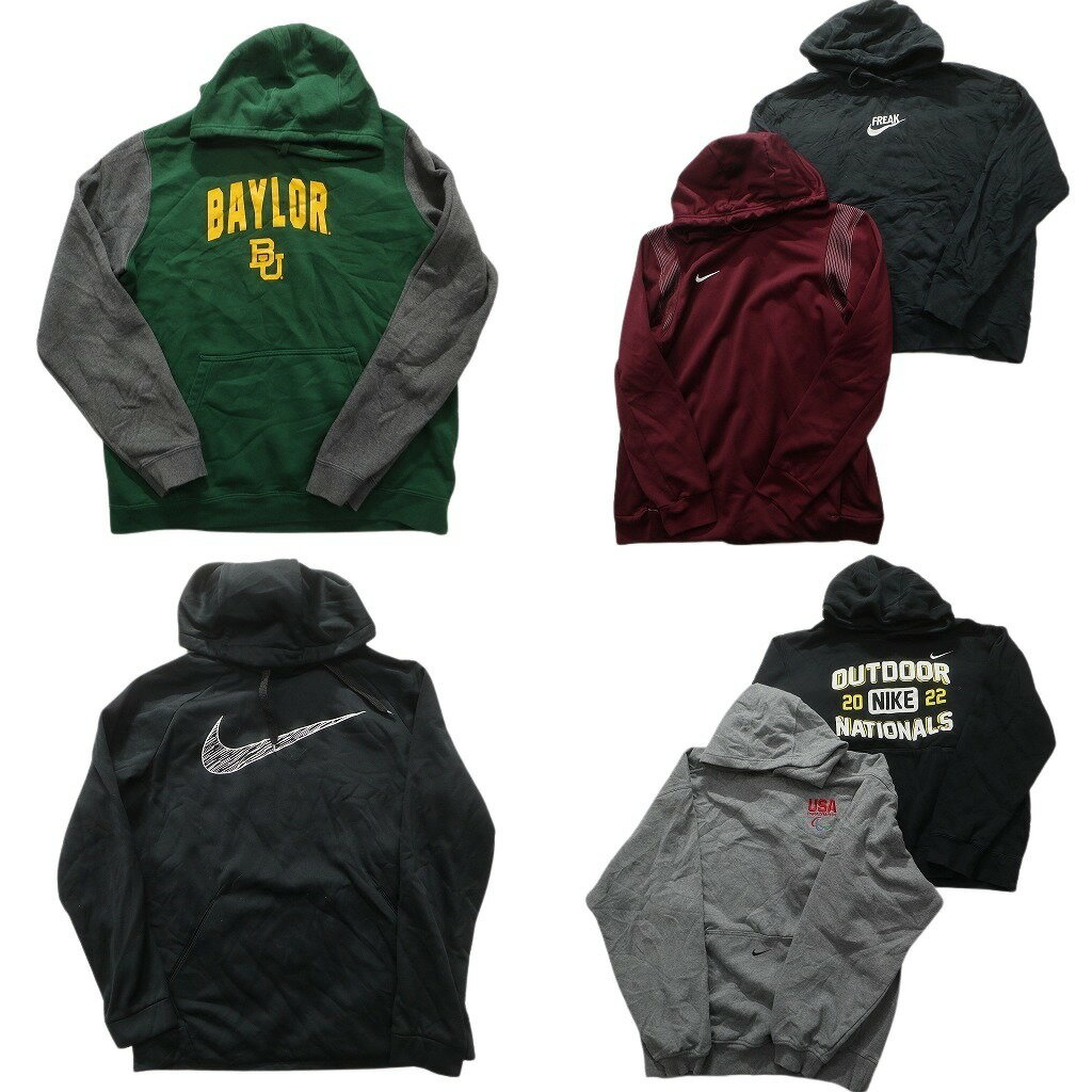 古着卸 まとめ売り ナイキ NIKE パーカー スウェット 6枚セット (メンズ L ) USA ベイラー大学 ツートンカラー 中古 古着 NA9647