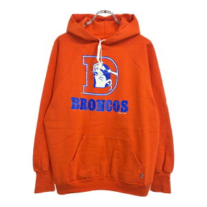 80年代 USA製 LOGO7 ロゴセブン NFL デンバー・ブロンコス パーカー プロチーム アメフト オレンジ(メンズ X-LARGE)中古 古着 U7088