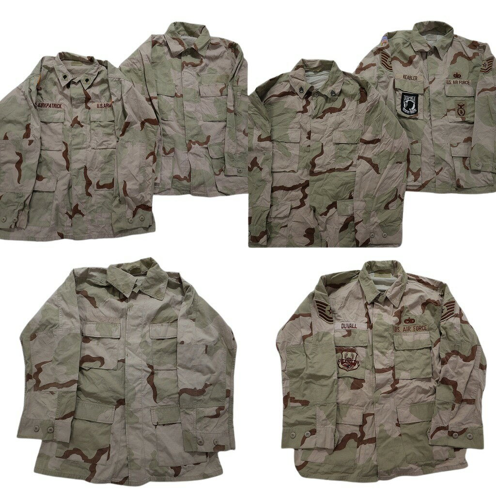古着卸 まとめ売り 米軍実物 フィールドジャケット ミリタリー 6枚セット (メンズ M /L /XL ) ワッペン デザートカモ 中古 古着 NB1314