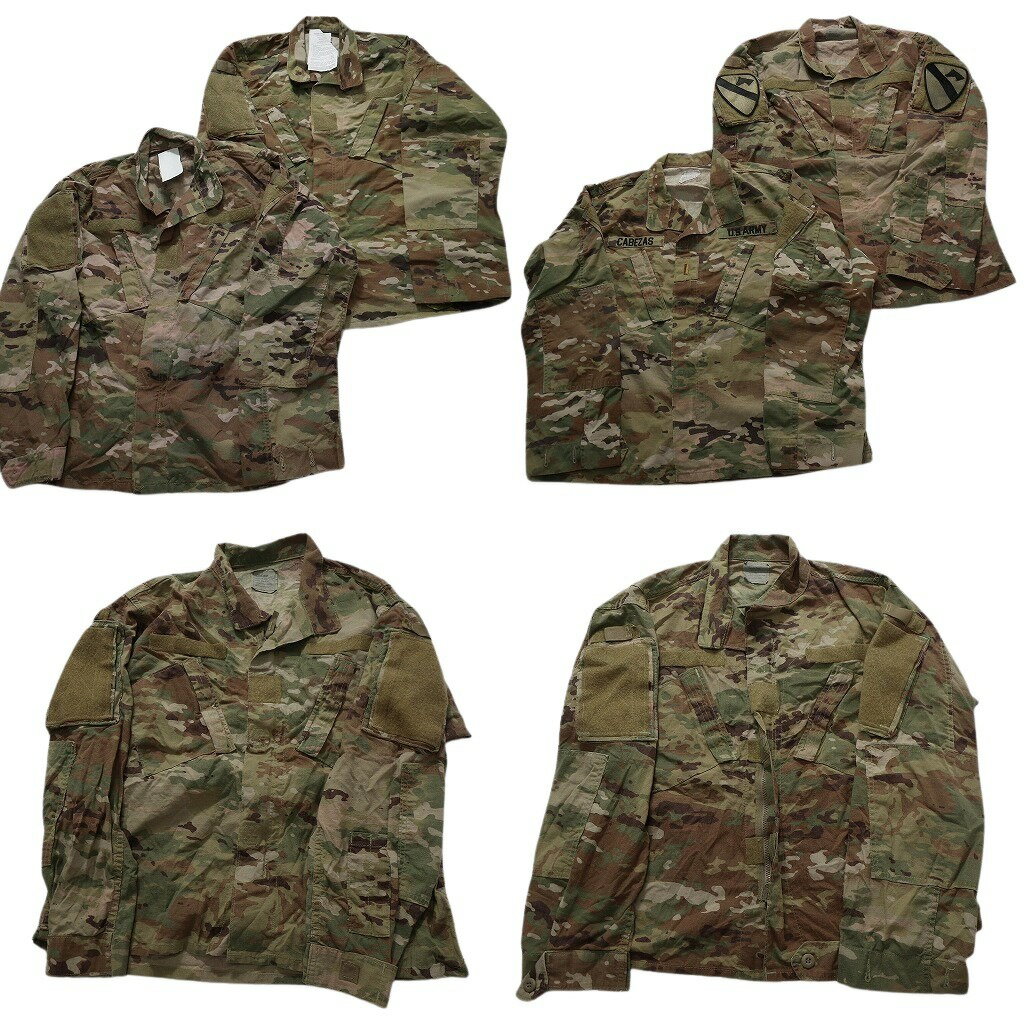 古着卸 まとめ売り 米軍実物 コンバットジャケット ミリタリー 6枚セット (メンズ M ) マルチカム ワッペン ARMY 中古 古着 NB1340