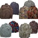 古着卸 まとめ売り 総柄 長袖シャツ 9枚セット (メンズ L /XL ) 英字プリント ボタンダウン マルチカラー 中古 古着 NB2521
