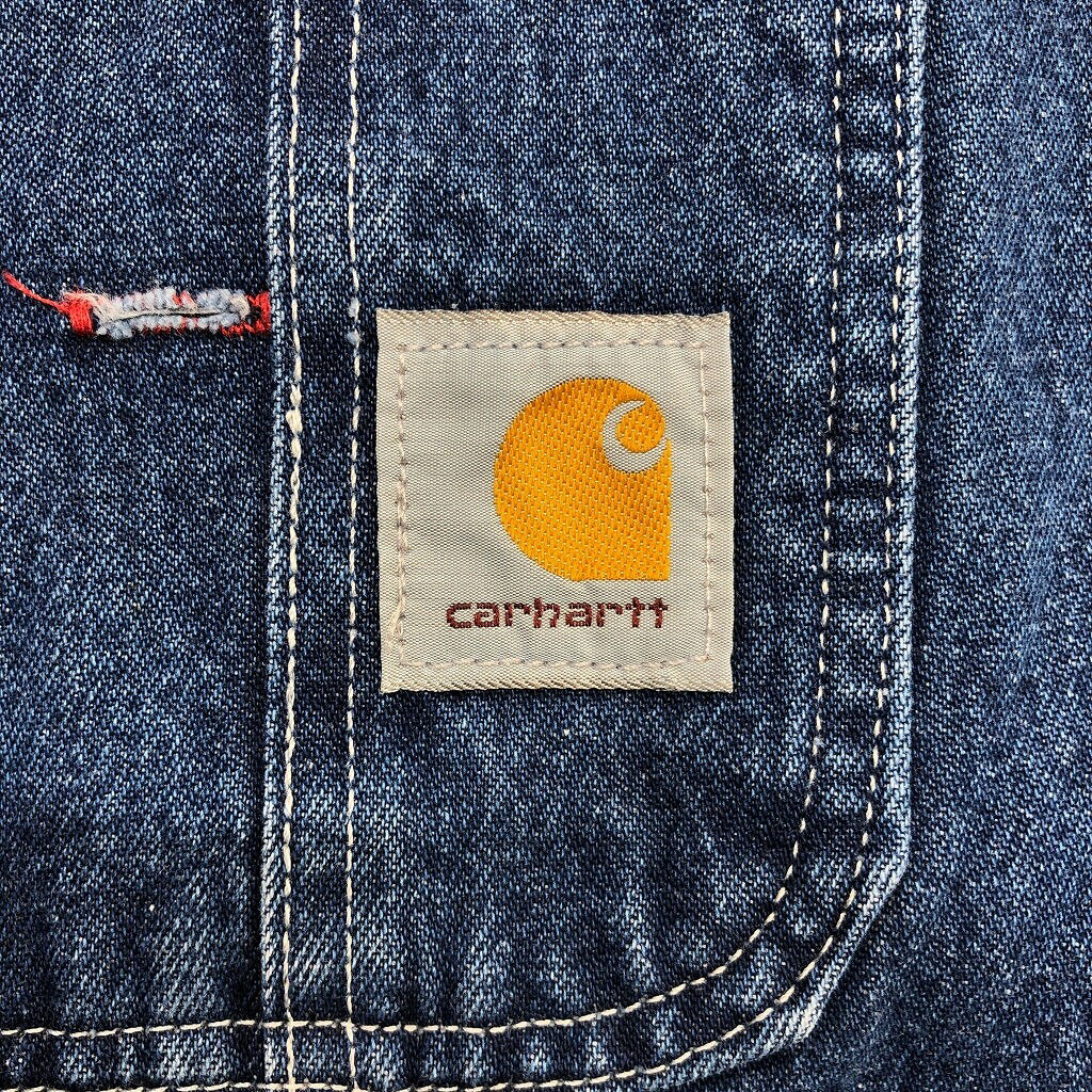 Carhartt カーハート デニムビブオーバーオール ワーク ブルー(メンズ W36 L32)中古 古着 U8126