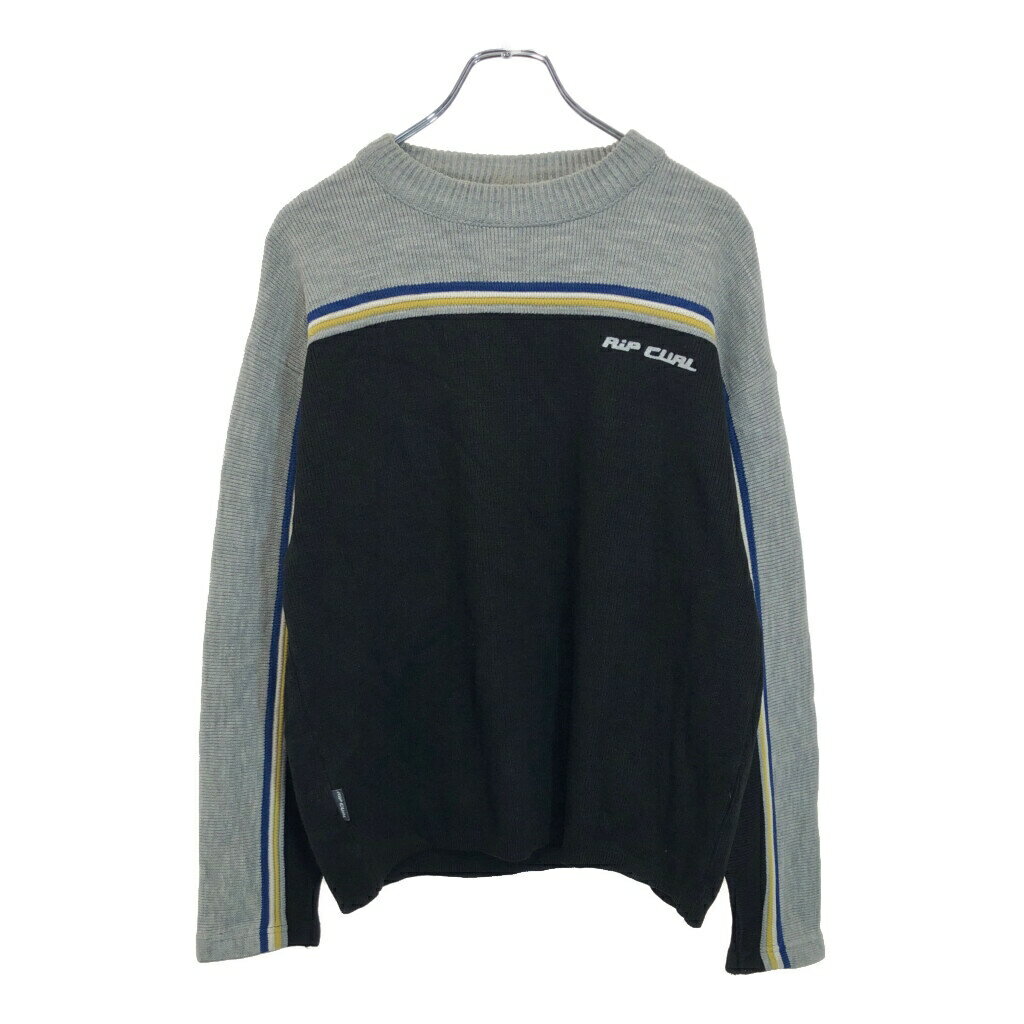 RIPCURL リップカール コットン ニット セーター ブラック(メンズ L相当)中古 古着 U8190