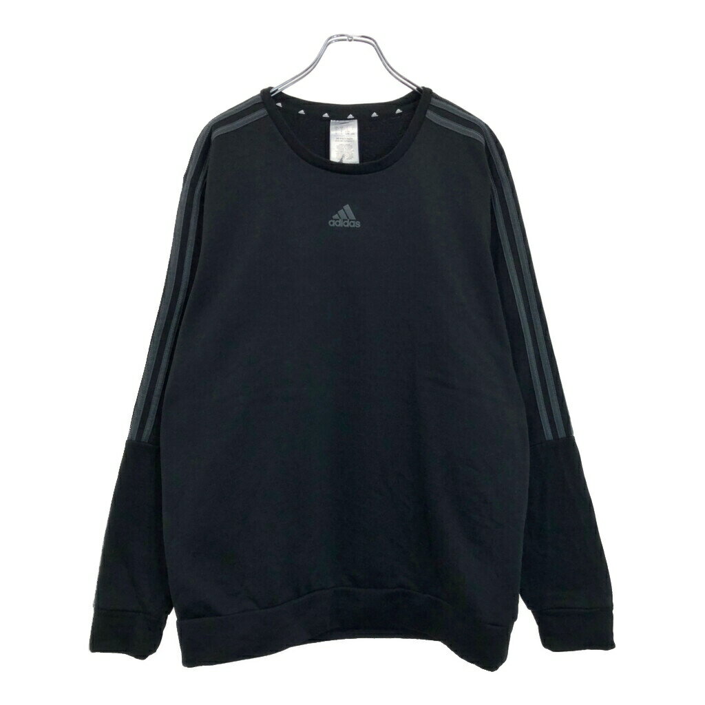 adidas アディダス スウェット スポーツ ブラック(メンズ L)中古 古着 U8217