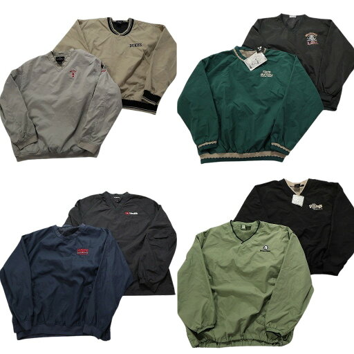 古着卸 まとめ売り ワンポイント プルオーバー ジャケット 8枚セット (メンズ L /XL ) デッドストック チームロゴ 中古 古着 NB2806 古着卸 まとめ売り ワンポイント プルオーバー ジャケット 8枚セット (メンズ L /XL ) デッドストック チームロゴ 中古 古着 NB2806