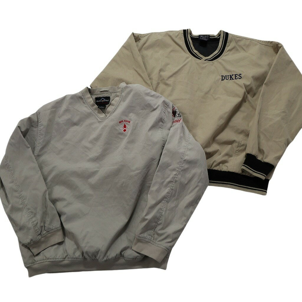 古着卸 まとめ売り ワンポイント プルオーバー ジャケット 8枚セット (メンズ L /XL ) デッドストック チームロゴ 中古 古着 NB2806