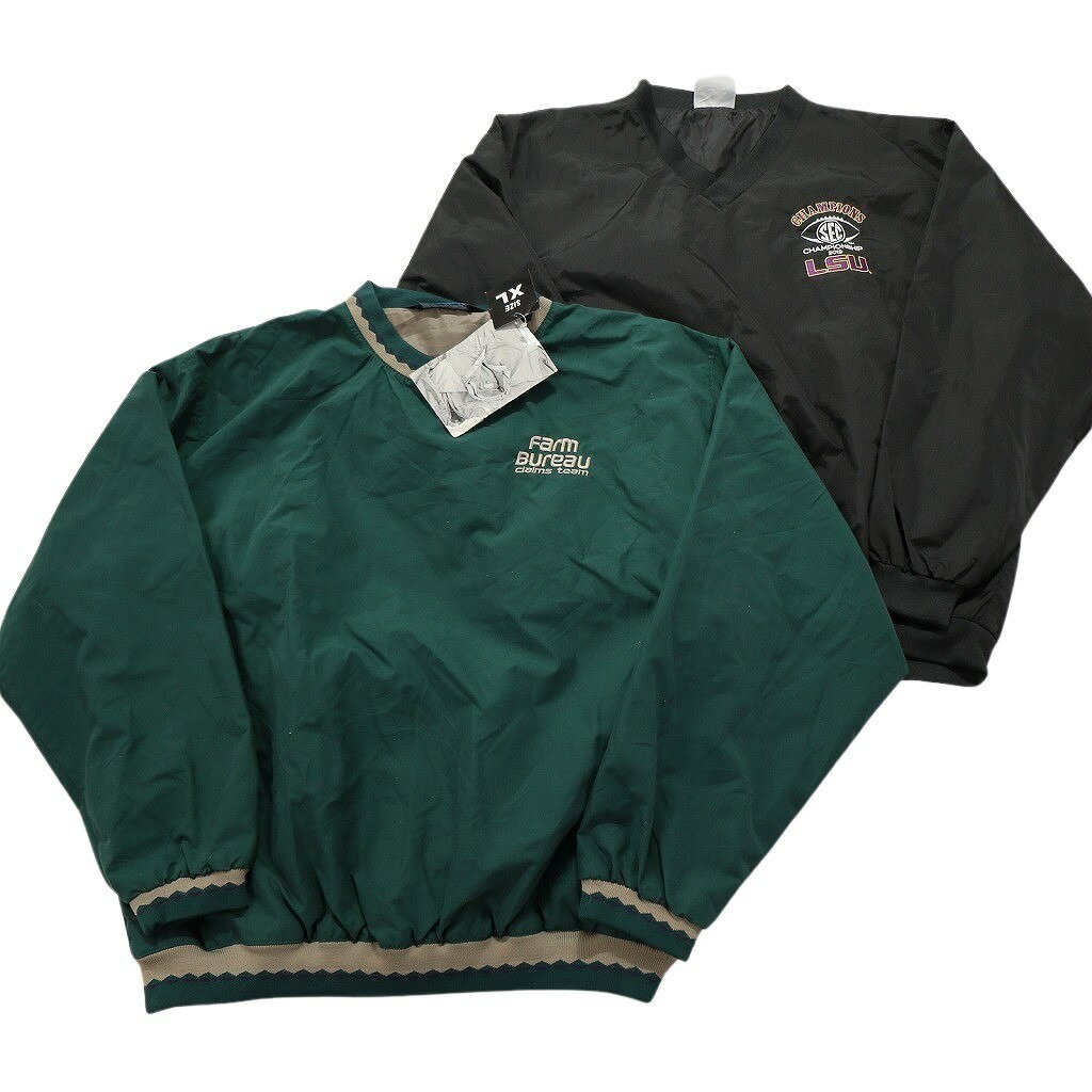 古着卸 まとめ売り ワンポイント プルオーバー ジャケット 8枚セット (メンズ L /XL ) デッドストック チームロゴ 中古 古着 NB2806