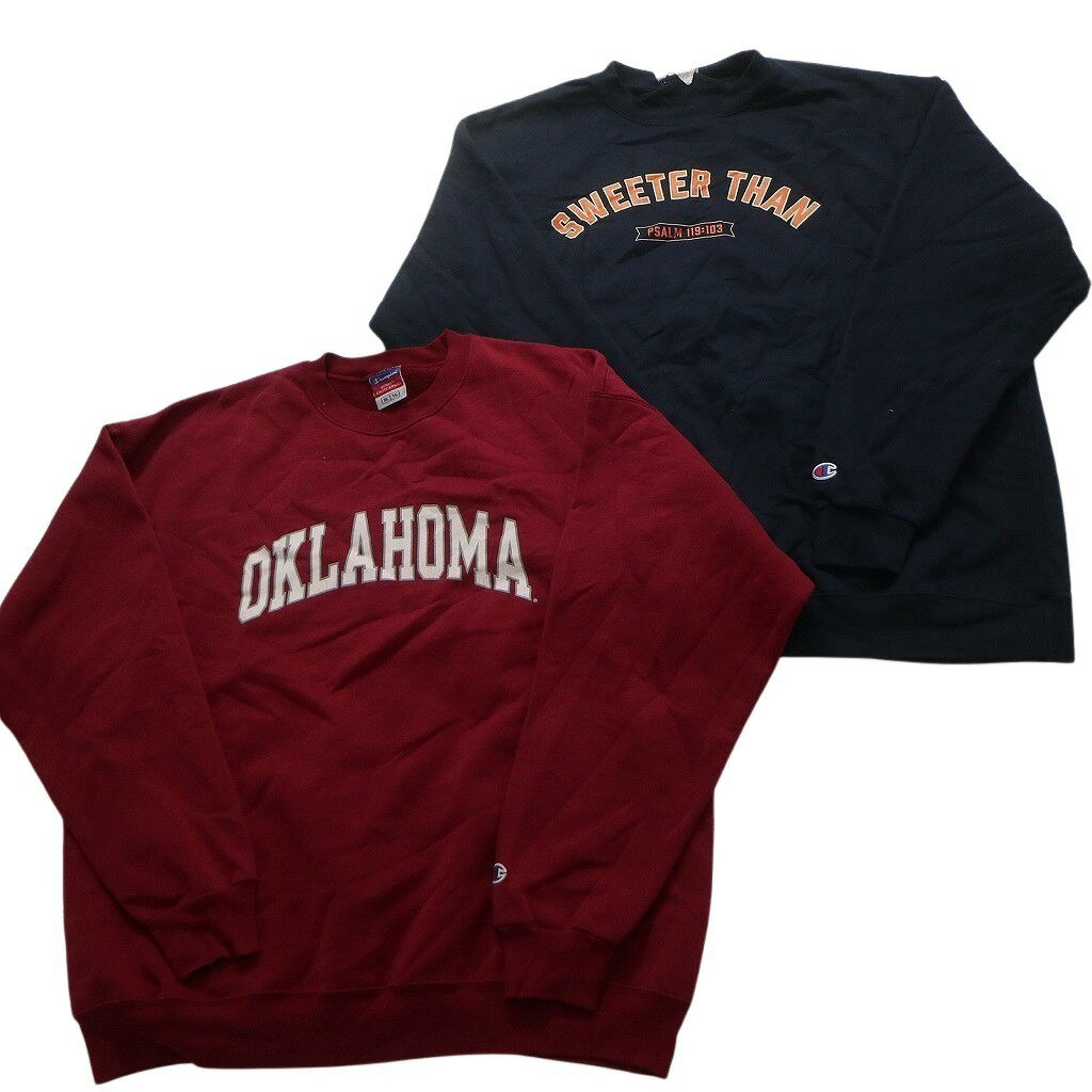 古着卸 まとめ売り チャンピオン Champion カレッジ スウェット 8枚セット (メンズ XL /2XL ) ハーフジップ チームロゴ 中古 古着 NB2908