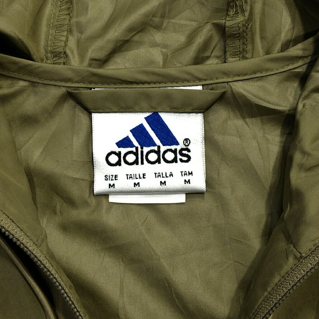 90年代 adidas アディダス ウィンドブレーカージャケット スポーツ カーキ(メンズ M)中古 古着 U8683
