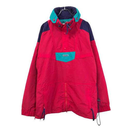 90年代 Columbia コロンビア ハーフジップ マウンテンジャケット アウトドア レッド(メンズ L)中古 古着 U8711 90年代 Columbia コロンビア ハーフジップ マウンテンジャケット アウトドア レッド(メンズ L)中古 古着 U8711