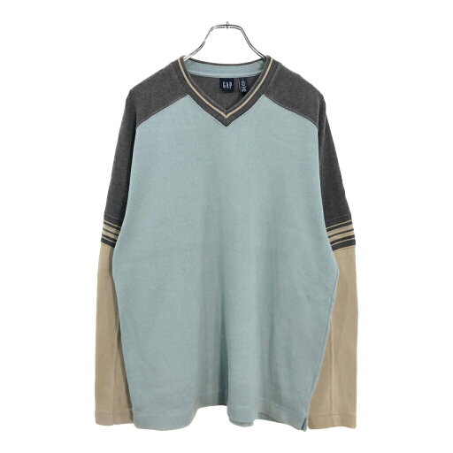 GAP ギャップ Vネック コットンニット セーター ライトブルー(メンズ L)中古 古着 U8793 GAP ギャップ Vネック コットンニット セーター ライトブルー(メンズ L)中古 古着 U8793