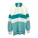 90年代 IZOD LACOSTE アイゾッド ラコステ 長袖ポロシャツ バイカラー ボーダー ホワイト(メンズ S)中古 古着 U9027