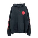 NARUTO Shippuden ナルト疾風伝 うちはサスケ パーカー アニメ コミックス キャラクター ブラック(メンズ L)中古 古着 U9086