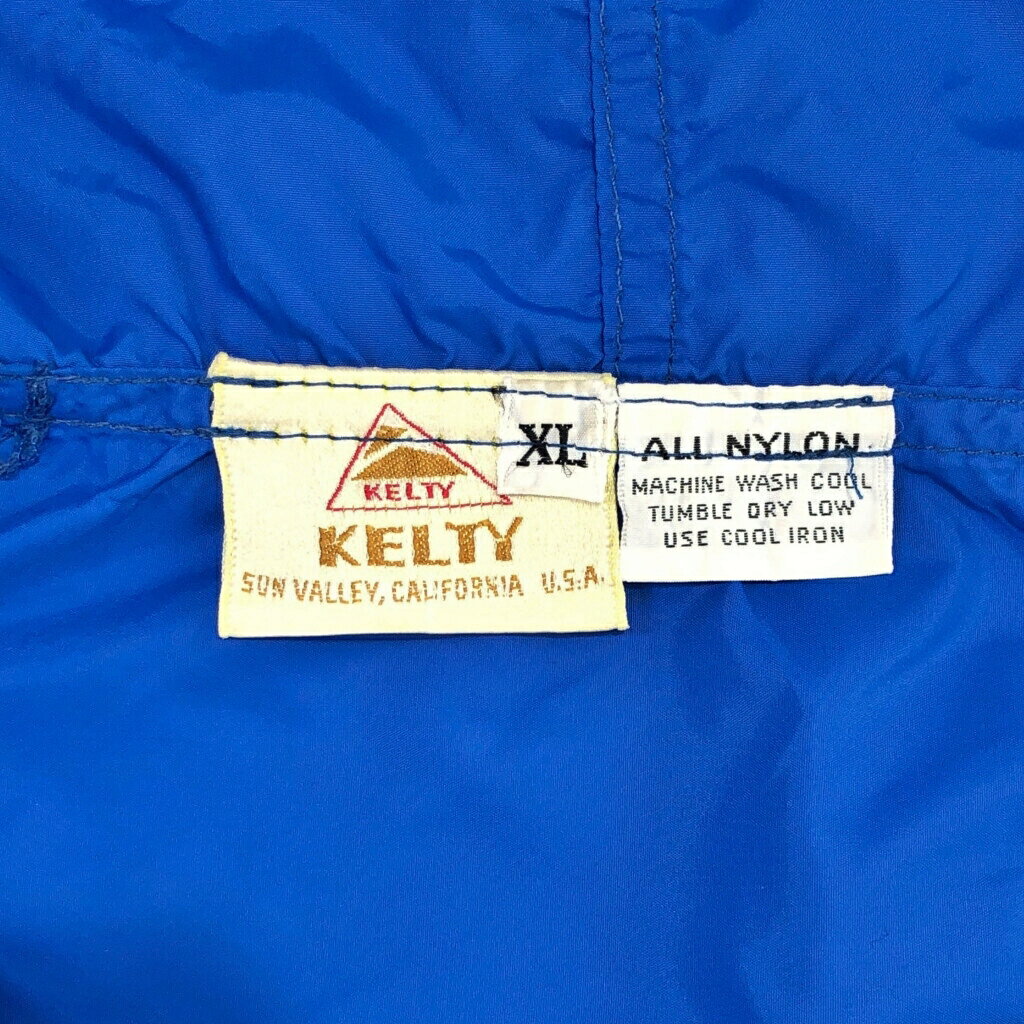 70年代 USA製 KELTY ケルティ プルオーバージャケット ブルー(メンズ XL)中古 古着 U9286