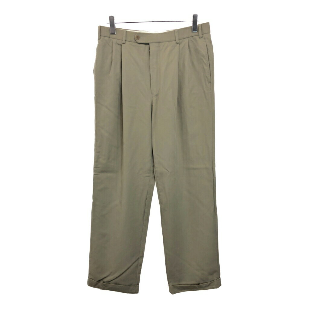 樂天商城 - 90年代 カナダ製 Brooks Brothers ブルックスブラザーズ 2タック スラックスパンツ ベージュ(メンズ W34 L32)中古 古着 U9357