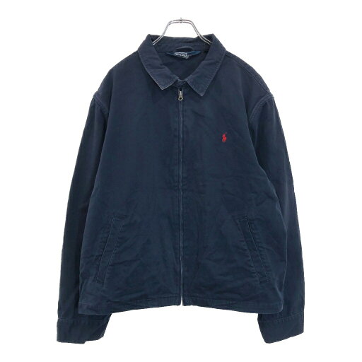 90年代 Polo by Ralph Lauren ポロ ラルフローレン スイングトップ 大きいサイズ ネイビー(メンズ XXL)中古 古着 U9798 90年代 Polo by Ralph Lauren ポロ ラルフローレン スイングトップ 大きいサイズ ネイビー(メンズ XXL)中古 古着 U9798