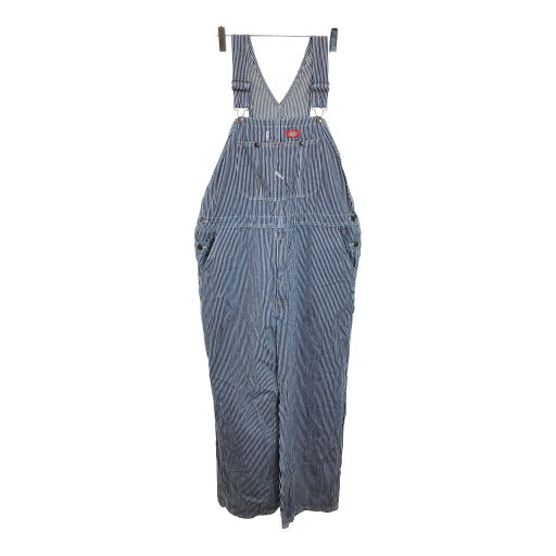 Dickies ディッキーズ ビブオーバーオール ワーク ヒッコリーストライプ ブルー(メンズ W44)中古 古着 U9976 Dickies ディッキーズ ビブオーバーオール ワーク ヒッコリーストライプ ブルー(メンズ W44)中古 古着 U9976