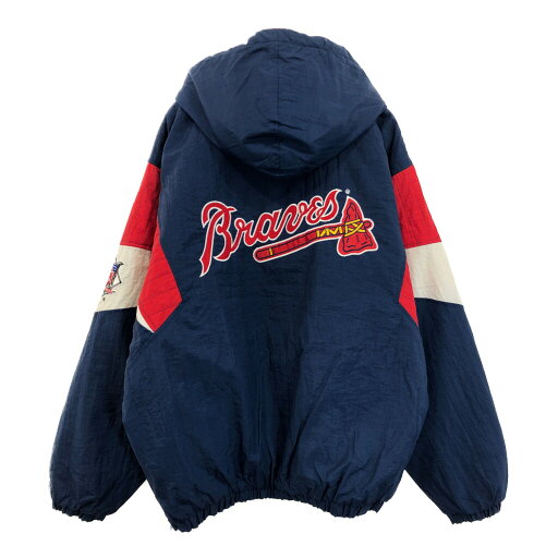 90年代 STARTER スターター MLB アトランタ・ブレーブス プルオーバージャケット プロチーム メジャーリーグ(メンズ XL)中古 古着 V0055