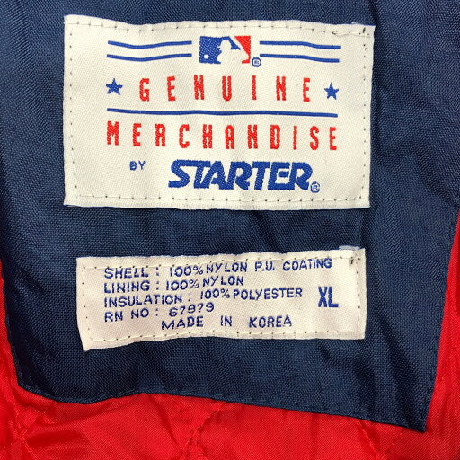 90年代 STARTER スターター MLB アトランタ・ブレーブス プルオーバージャケット プロチーム メジャーリーグ(メンズ XL)中古 古着 V0055