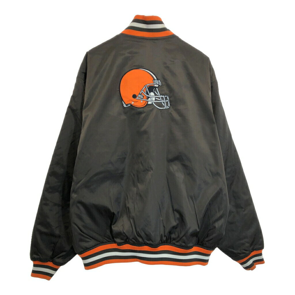デッドストック NFL クリーヴランド・ブラウンズ スタジアムジャケット プロチーム アメフト ブラウン(メンズ XL)中古 古着 V0214