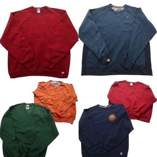 古着卸 まとめ売り ラッセル ブラック スウェット 6枚セット (メンズ L /XL ) 前Vネック 切替 Vネック 無地 中古 古着 NB4676 古着卸 まとめ売り ラッセル ブラック スウェット 6枚セット (メンズ L /XL ) 前Vネック 切替 Vネック 無地 中古 古着 NB4676