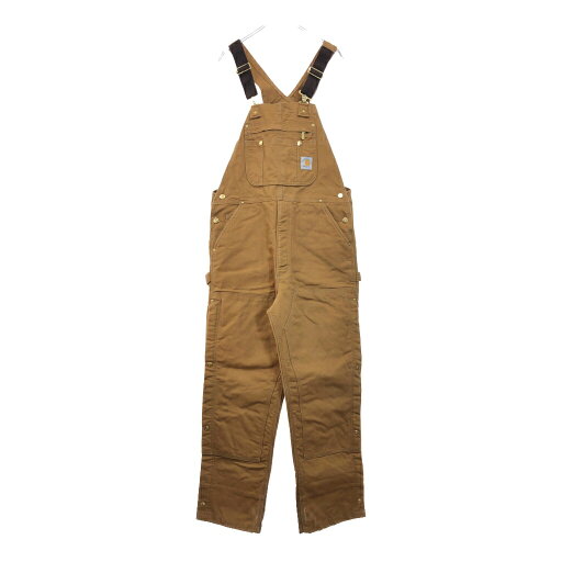 Carhartt カーハート ダック ダブルニー ビブオーバーオール 大きいサイズ ブラウン(メンズ W38 L30)中古 古着 V0558 Carhartt カーハート ダック ダブルニー ビブオーバーオール 大きいサイズ ブラウン(メンズ W38 L30)中古 古着 V0558