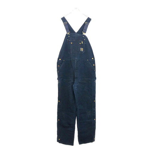 Carhartt カーハート ダック ダブルニー ビブオーバーオール ネイビー(メンズ W39相当)中古 古着 V0559 Carhartt カーハート ダック ダブルニー ビブオーバーオール ネイビー(メンズ W39相当)中古 古着 V0559