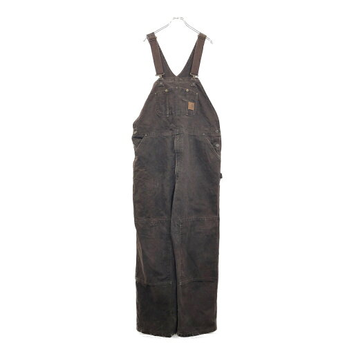 Carhartt カーハート ダック ダブルニー ビブオーバーオール 大きいサイズ ブラウン(メンズ W47)中古 古着 V0685 Carhartt カーハート ダック ダブルニー ビブオーバーオール 大きいサイズ ブラウン(メンズ W47)中古 古着 V0685