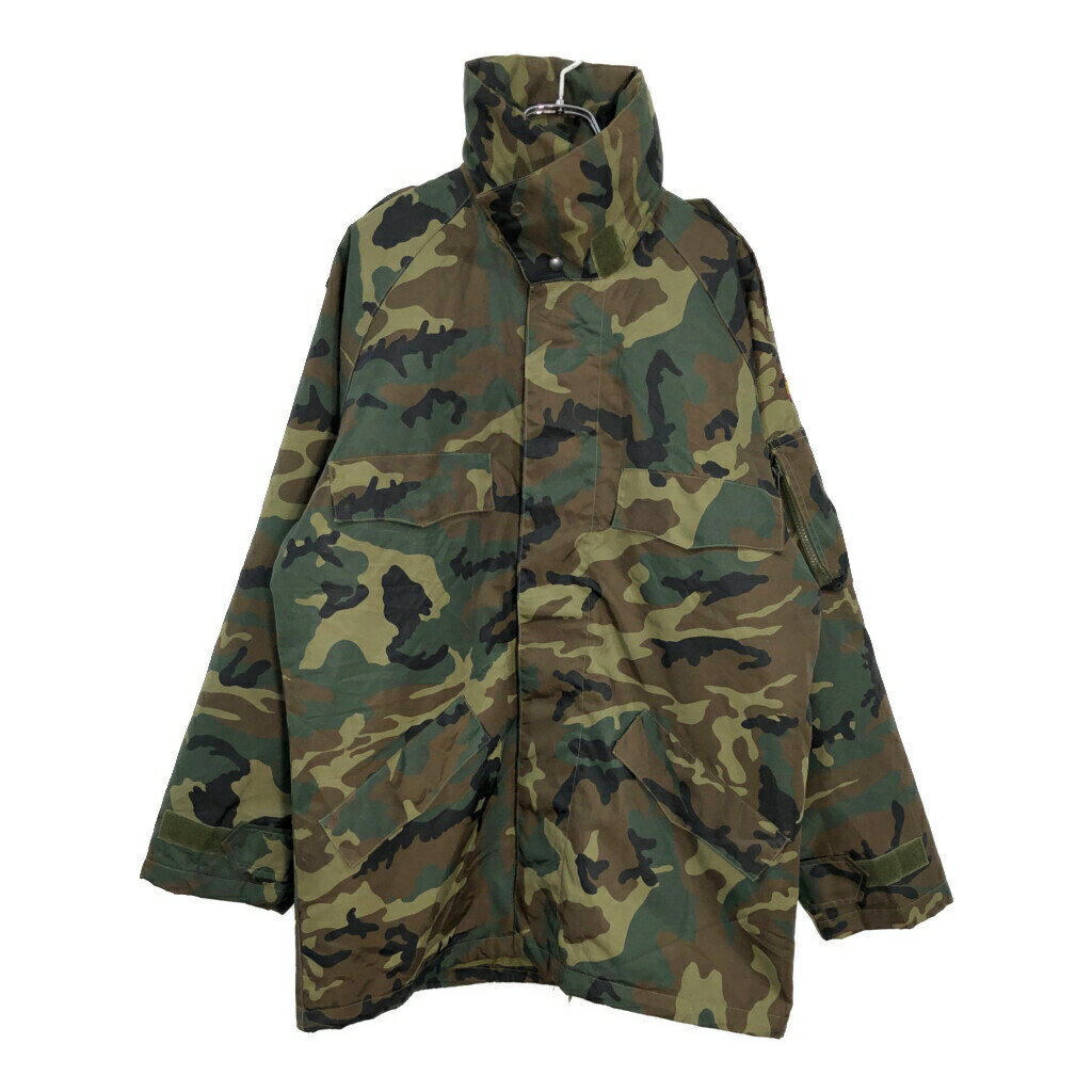90年代 スペイン軍 ウォータープルーフ セットアップ ユーロ ミリタリー ウッドランドカモ(メンズ 1)中古 古着 V0726
