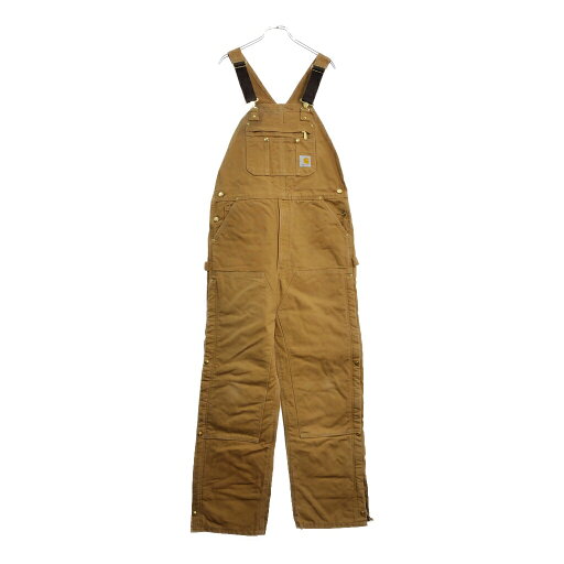 Carhartt カーハート ダック ダブルニー ビブオーバーオール 大きいサイズ ブラウン(メンズ W38 L34)中古 古着 V0751 Carhartt カーハート ダック ダブルニー ビブオーバーオール 大きいサイズ ブラウン(メンズ W38 L34)中古 古着 V0751