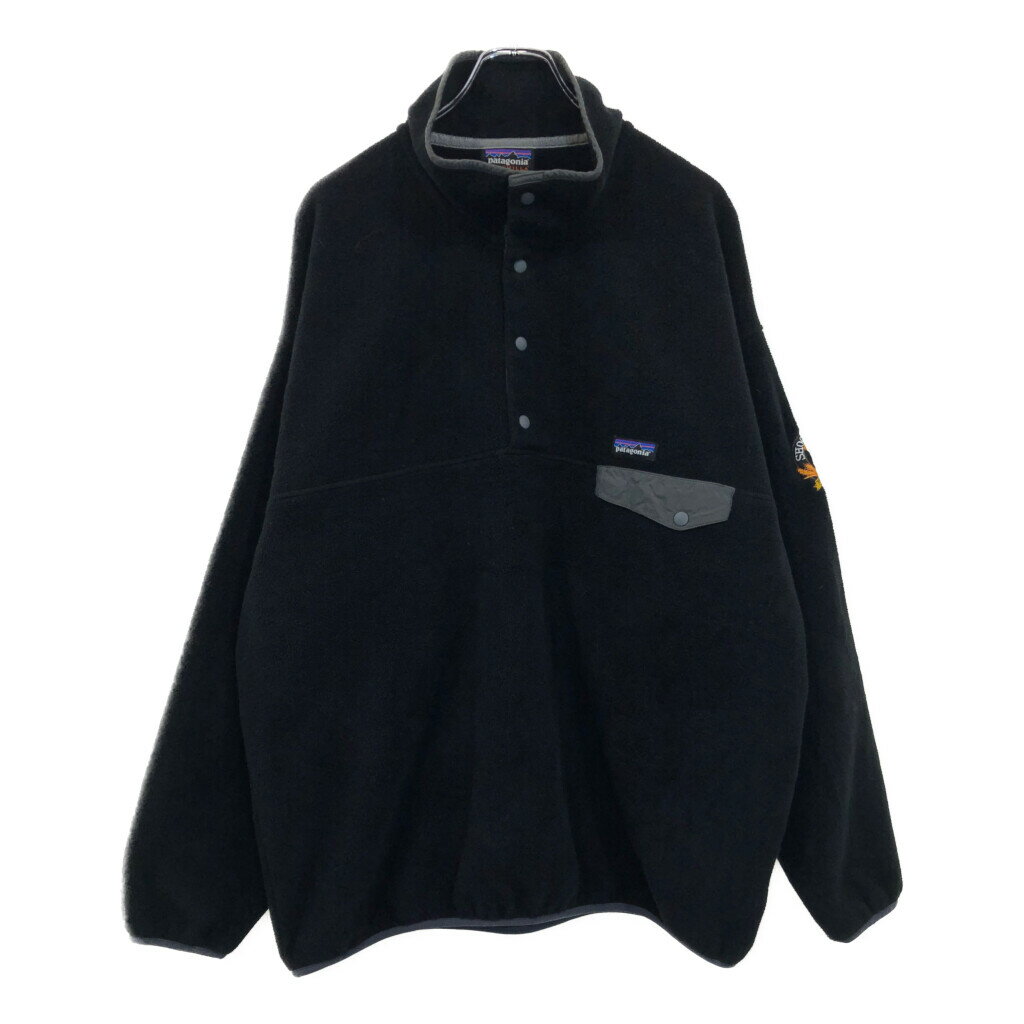 希少 Lサイズ パタゴニア Patagonia フリース スナップT シンチラ patagoniaパタゴニア シンチラ フリース スナップT 黒×ピンク