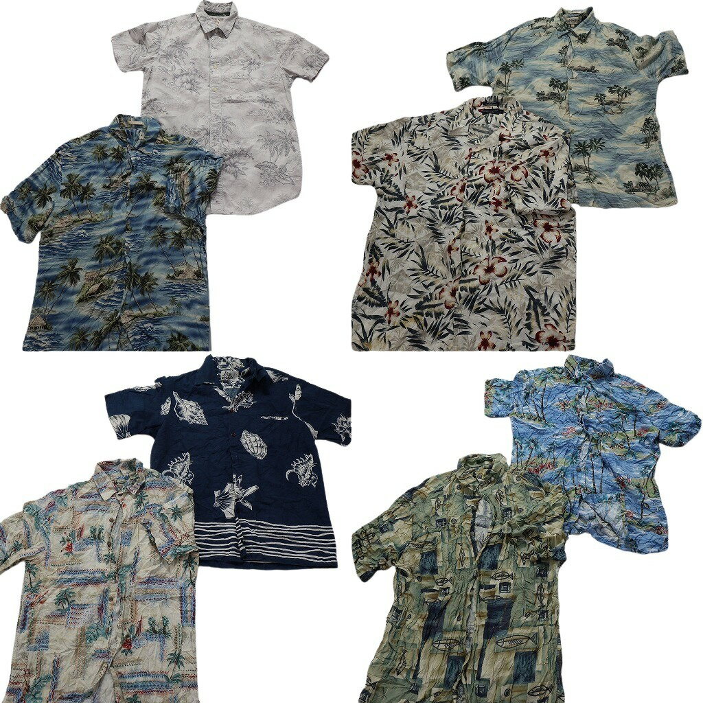 ニポアロハ アロハシャツ 半袖 貝殻デザイン