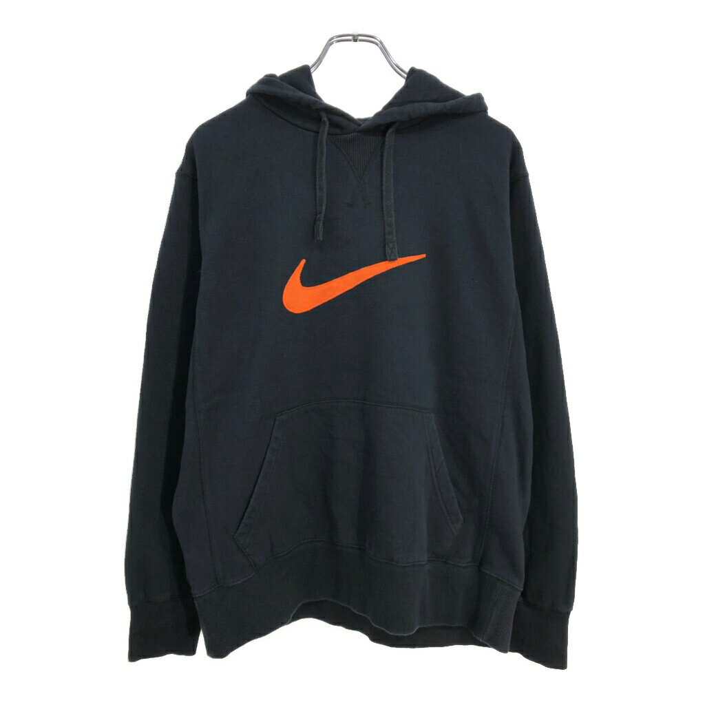NIKE ナイキ ロゴ スウェット パーカー スポーツ ブラック(メンズ L)中古 古着 V1153