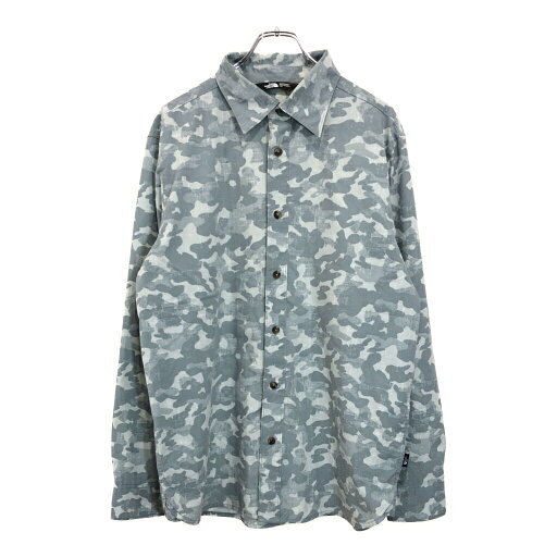 THE NORTH FACE ノースフェイス 長袖シャツ アウトドア 迷彩 グレー(メンズ L)中古 古着 V1580 THE NORTH FACE ノースフェイス 長袖シャツ アウトドア 迷彩 グレー(メンズ L)中古 古着 V1580