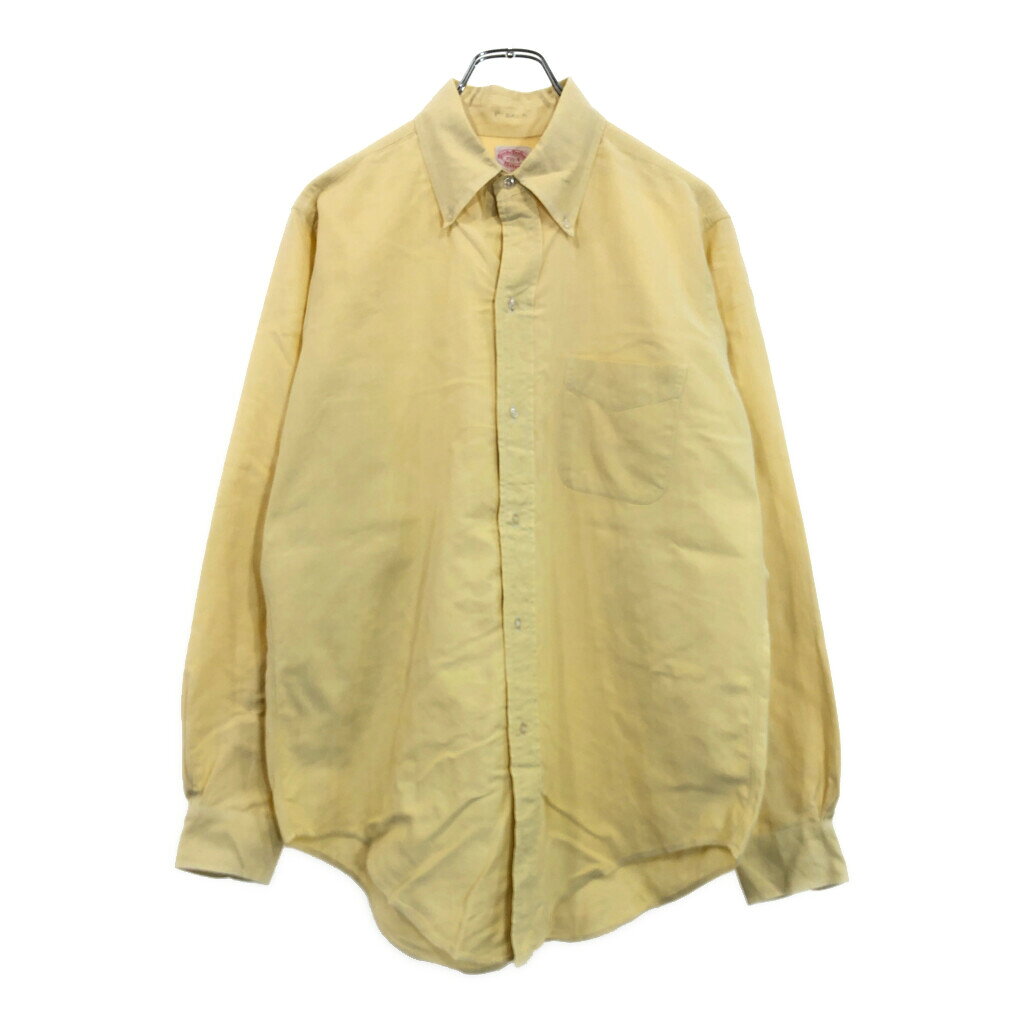 樂天商城 - 60年代 Brooks Brothers ブルックスブラザーズ ボタンダウン 長袖シャツ ヴィンテージ イエロー(メンズ 15 1/2)中古 古着 V1663