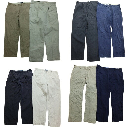 古着卸 まとめ売り ラルフローレン パンツ 8枚セット (メンズ 40 /42 ) タックパンツ コットン チノパン 単色 中古 古着 NB6242 古着卸 まとめ売り ラルフローレン パンツ 8枚セット (メンズ 40 /42 ) タックパンツ コットン チノパン 単色 中古 古着 NB6242